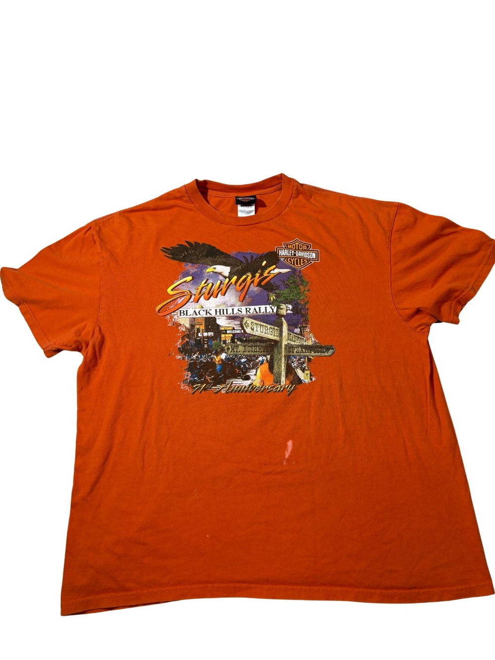 Harley-Davidson Orange Sturgis Black Hills Rally Graphic Tee - Men